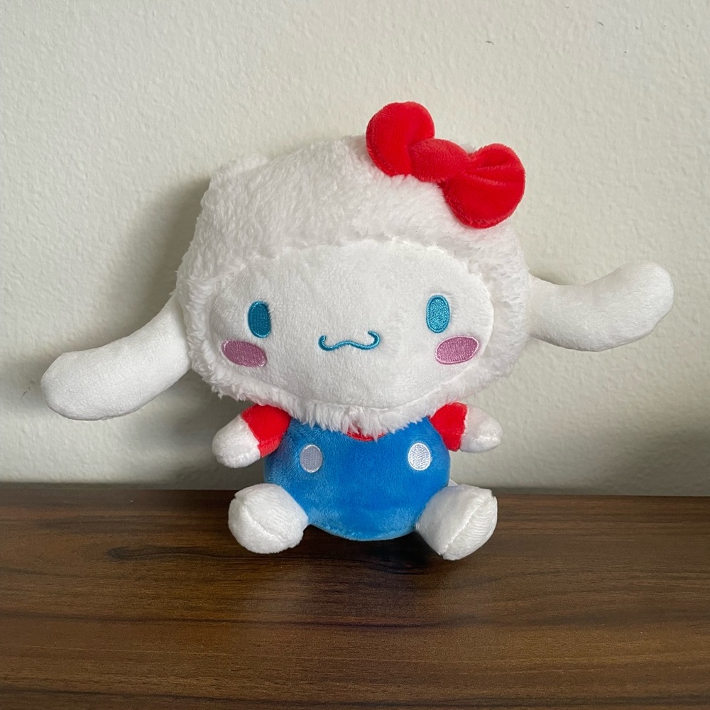 BRAND NEW 6.3 Inch Cinnamoroll in Hello Kitty Costume Plushie from Round1 NWT